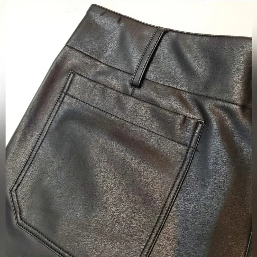 Maeve by Anthropologie Faux Leather Wide-Leg Pants – Size 10P (Petite) - Picture 5 of 8